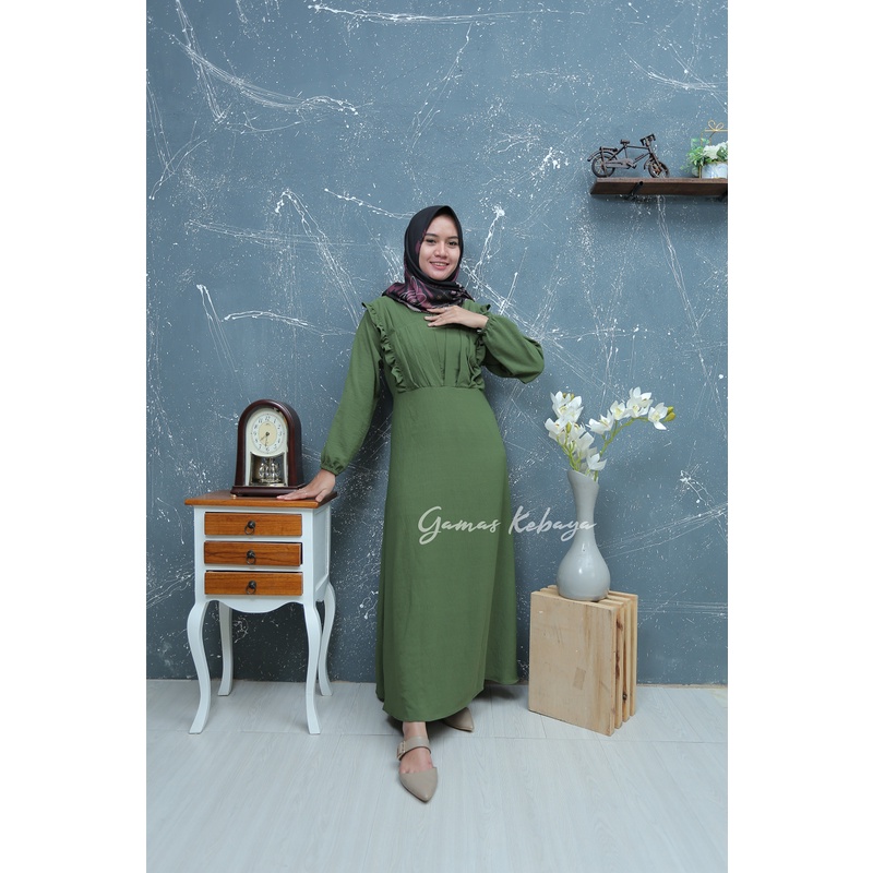 GAMIS VEREN CRINCLE AIRFLOW / DRESS WANITA CANTIK