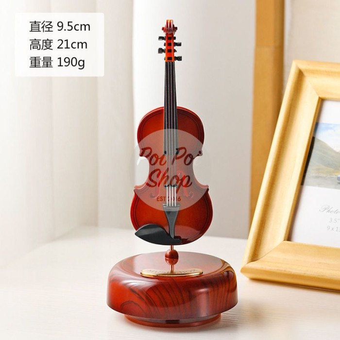 Kotak Musik Violin Biola Gitar Alat Musik Hiasan Dekorasi Retro Antik - Violin YL2049