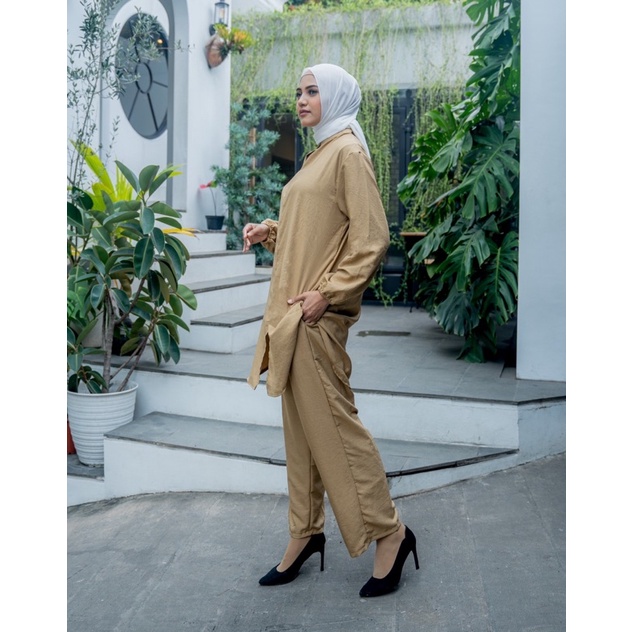 JOSHIN Fatin Set Poly Lengan Panjang - Setelan PP Wanita