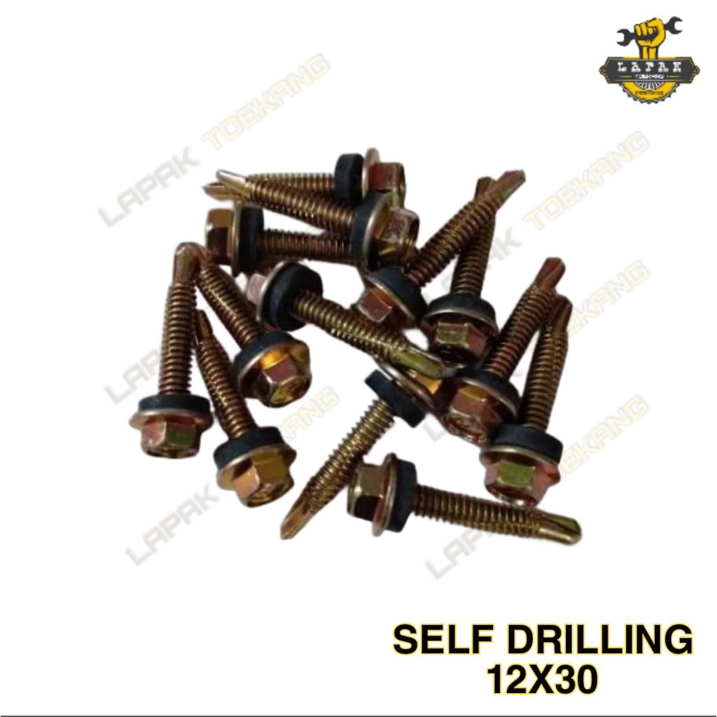 Skrup Baut Drilling Roofing 12x30 Self Drilling Screw Per pcs