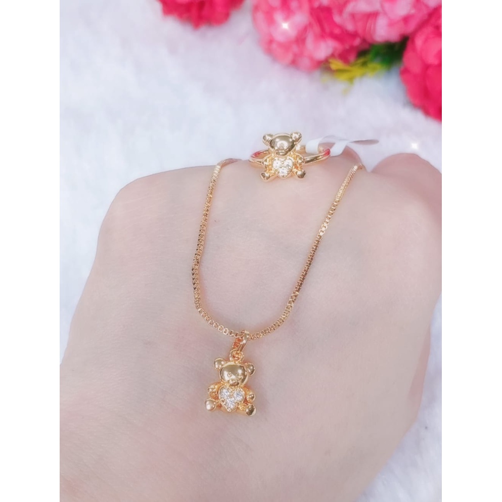 set perhiasan anak kalung LOVE free CINCIN