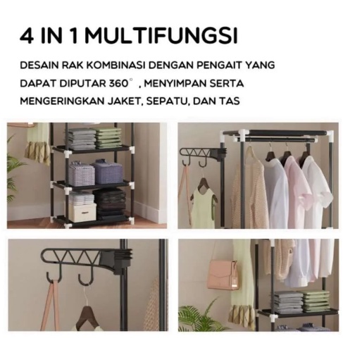 Bonbox Stand Hanger Rak Gantungan Baju Pakaian Bfs221204