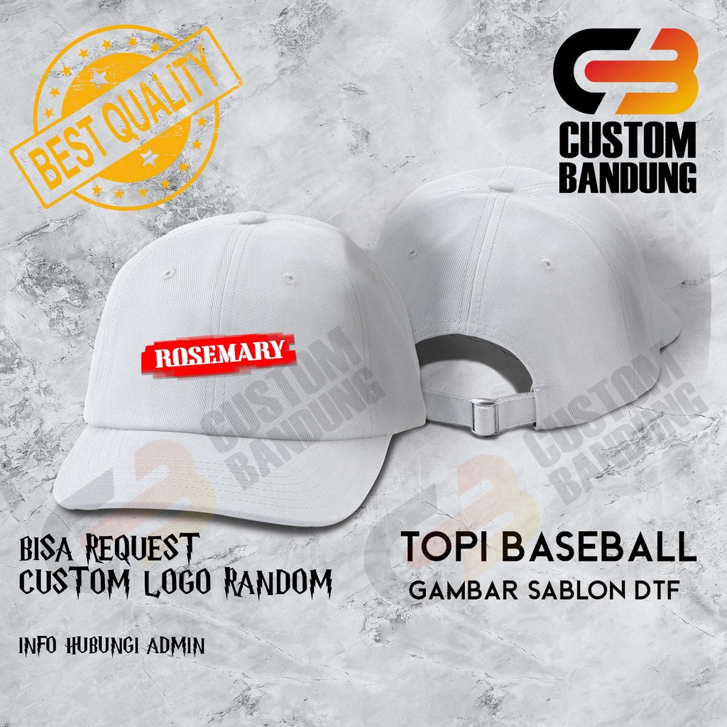 Topi Baseball  ROSEMARY Pria Wanita Topi Cap Bisa Tulis Nama Bisa COD Original High Premium Quality