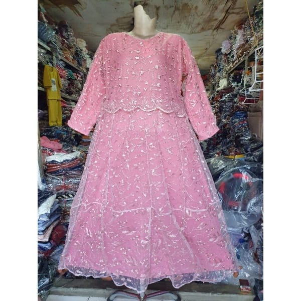 Baju Gamis Brukat Anak Remaja Ld 100Cm Pjg 120 Cm / Baju Kebaya Brukat Anak Remaja