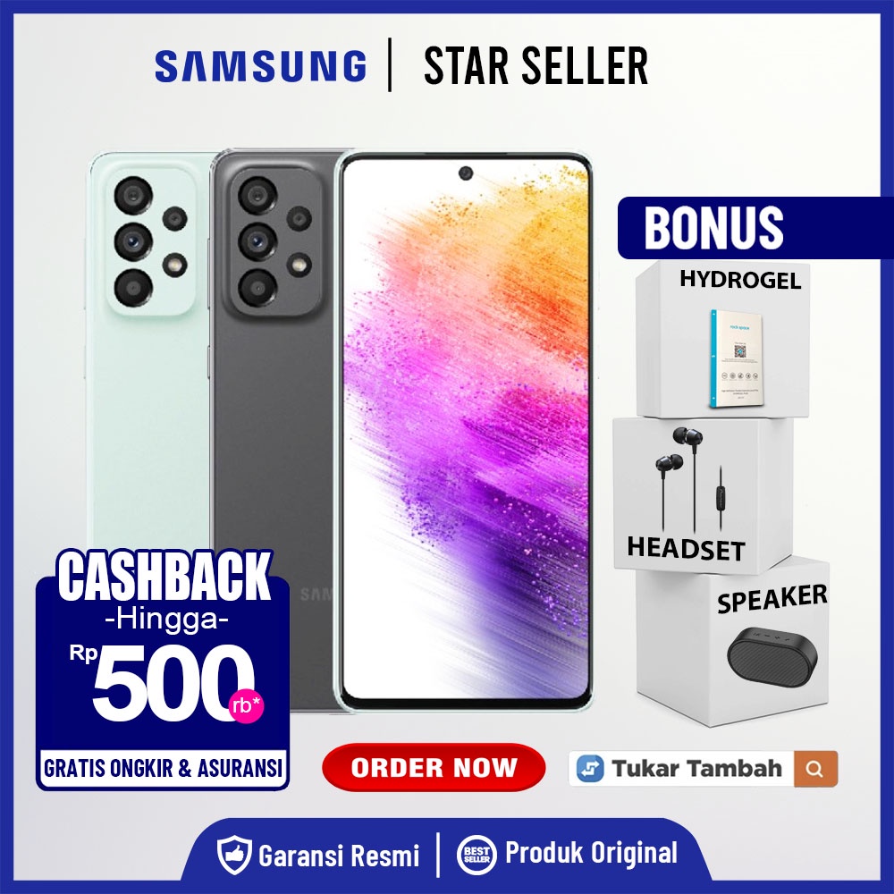 Handphone Samsung Galaxy A73 8/256GB 5G Garansi Resmi Samsung A73 8 GB 256 GB 8 GB 128 GB Not A52S A32 A23 A24 A33 A34 A53 A54 A03S A04 A04S A04E A13 A14 A03 CORE M12 M22 M23 M32 M33 M53 A7 LITE A8