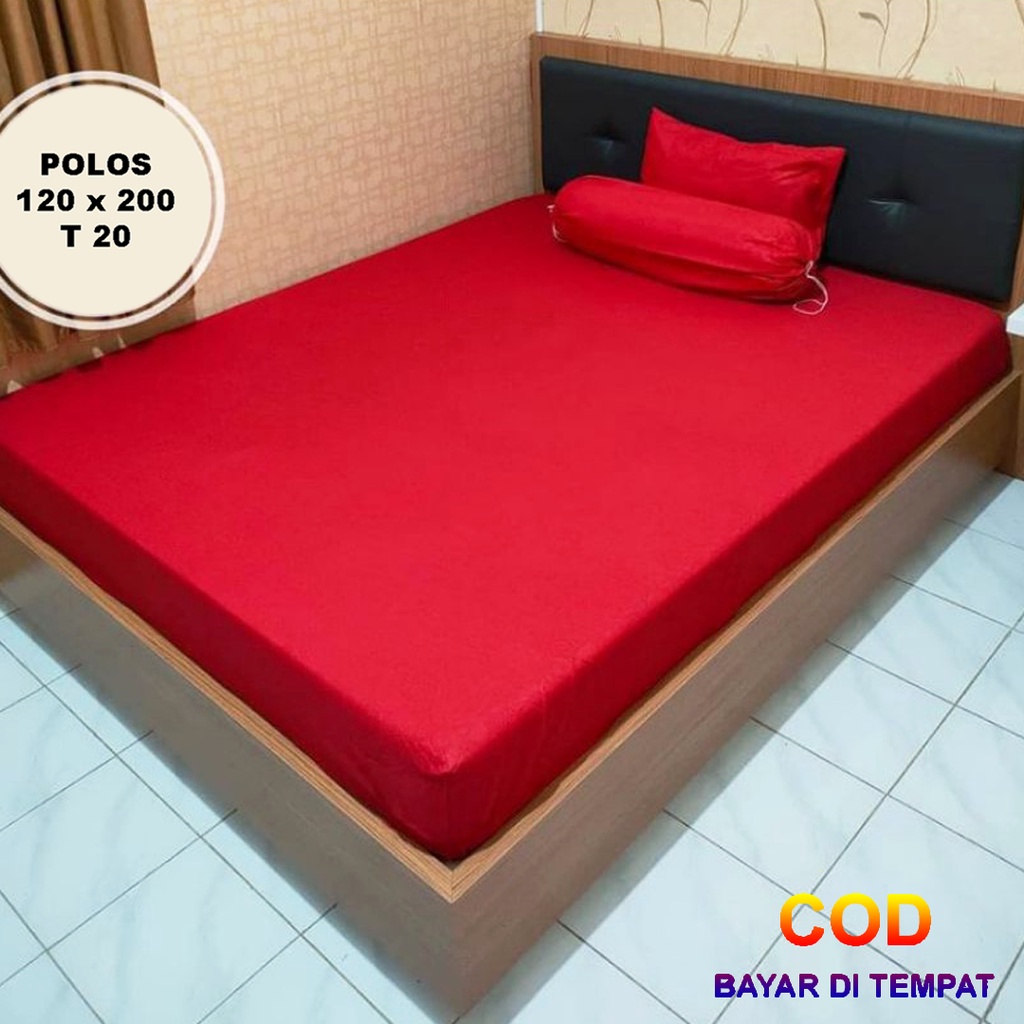 ✅COD Set Sprei Seprei Polos 120x200 Dan 2 Sarung Bantal Guling Homemade Katun Embos Dekorasi Kamar Perlengkapan Rumah