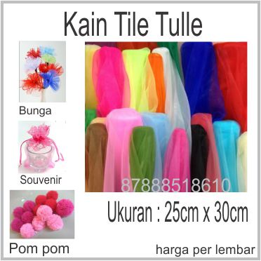 Kain Tile Tille Tule Tulle 25cm x 30cm