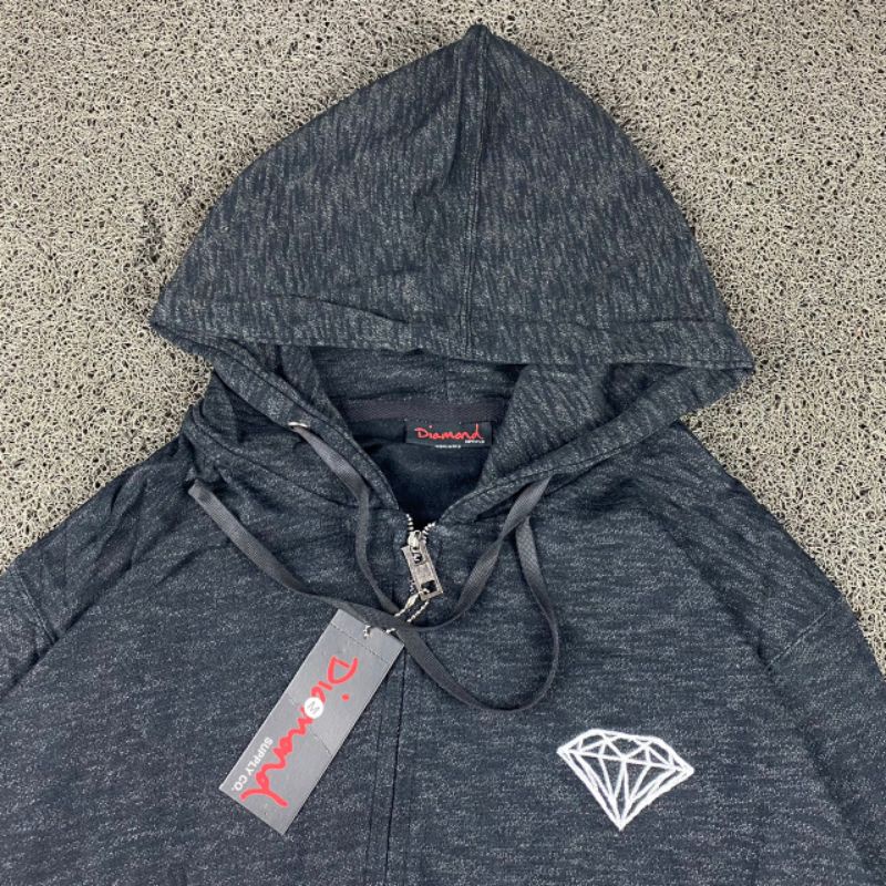 HOODIE ZIPPER DIAMOND FULL TAG LABEL CASUAL HYPE