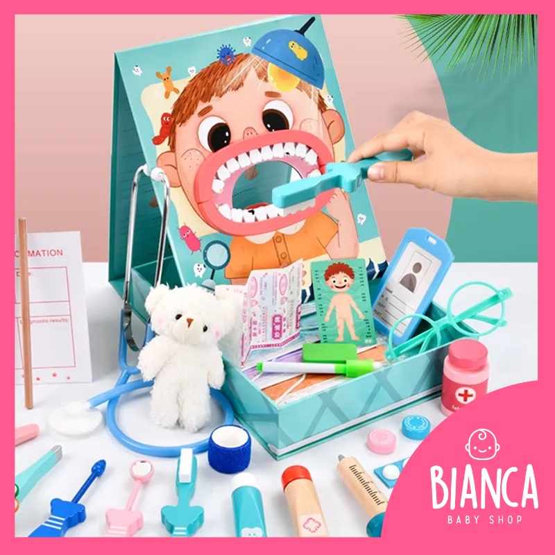 BIANCA - Mainan Peran Edukasi Wooden Toys Dokter Gigi Dentist