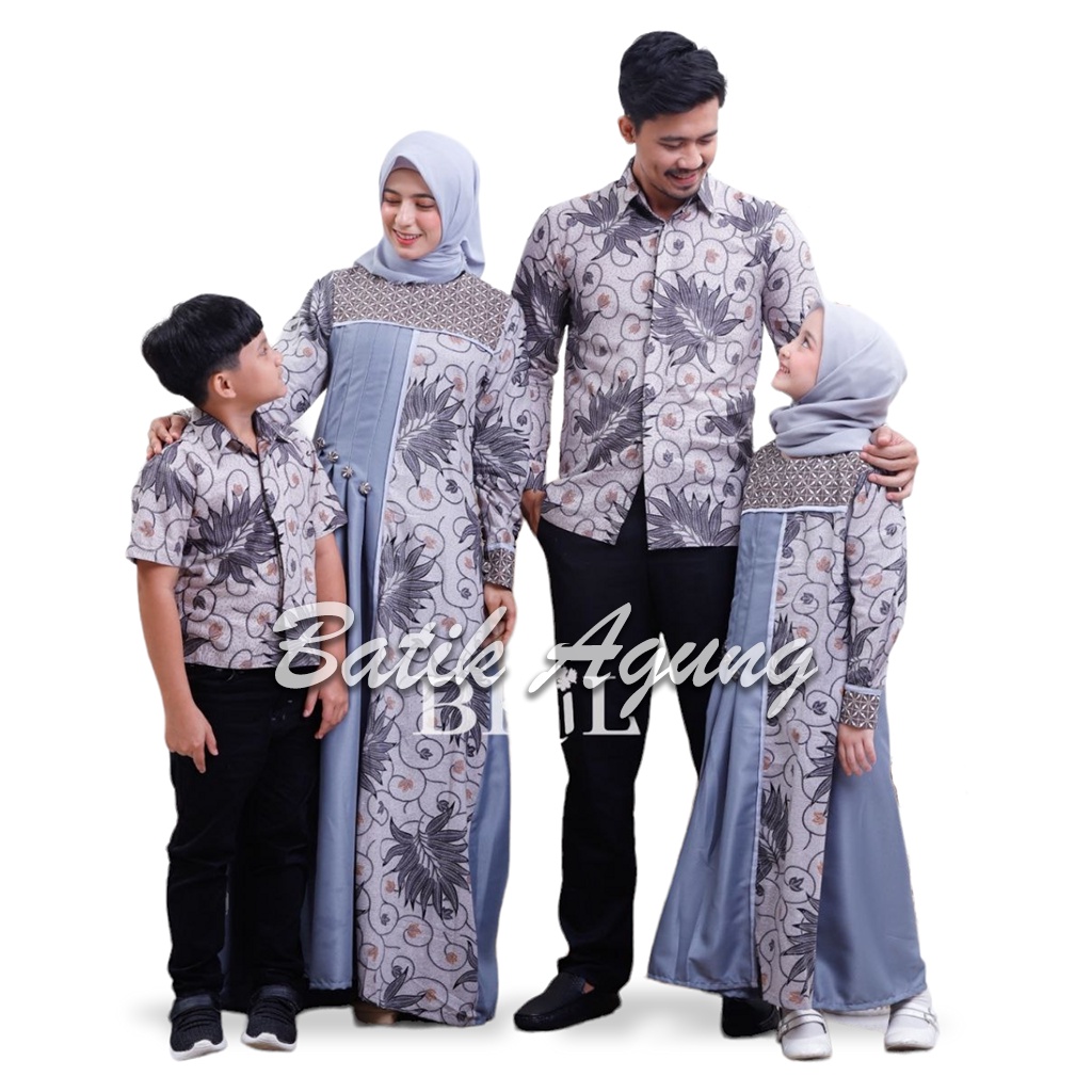 Baju Batik Couple Keluarga Family Modern Terbaru / Pakaian Batik Couple Family Kekinian Premium