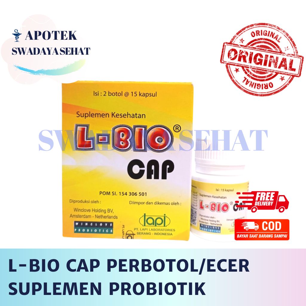 L-BIO CAP Kapsul Botol Ecer - Lbio L Bio untuk Dewasa Anak Isi 15 Suplemen Prebiotik Probiotik