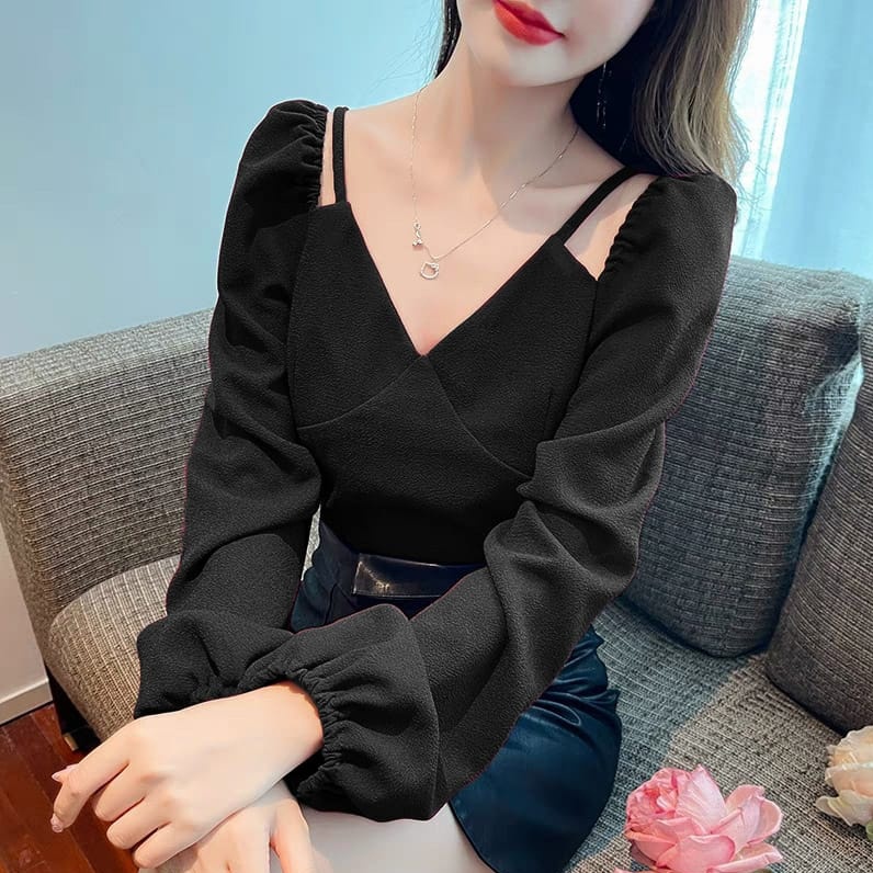 [MCFK] Blouse Mely / Blouse Wanita Korean Style / Atasan Wanita Mewah / Blouse OOTD Trend 2023 / Outfit Wanita Kekinian / Baju Atasan Lebaran