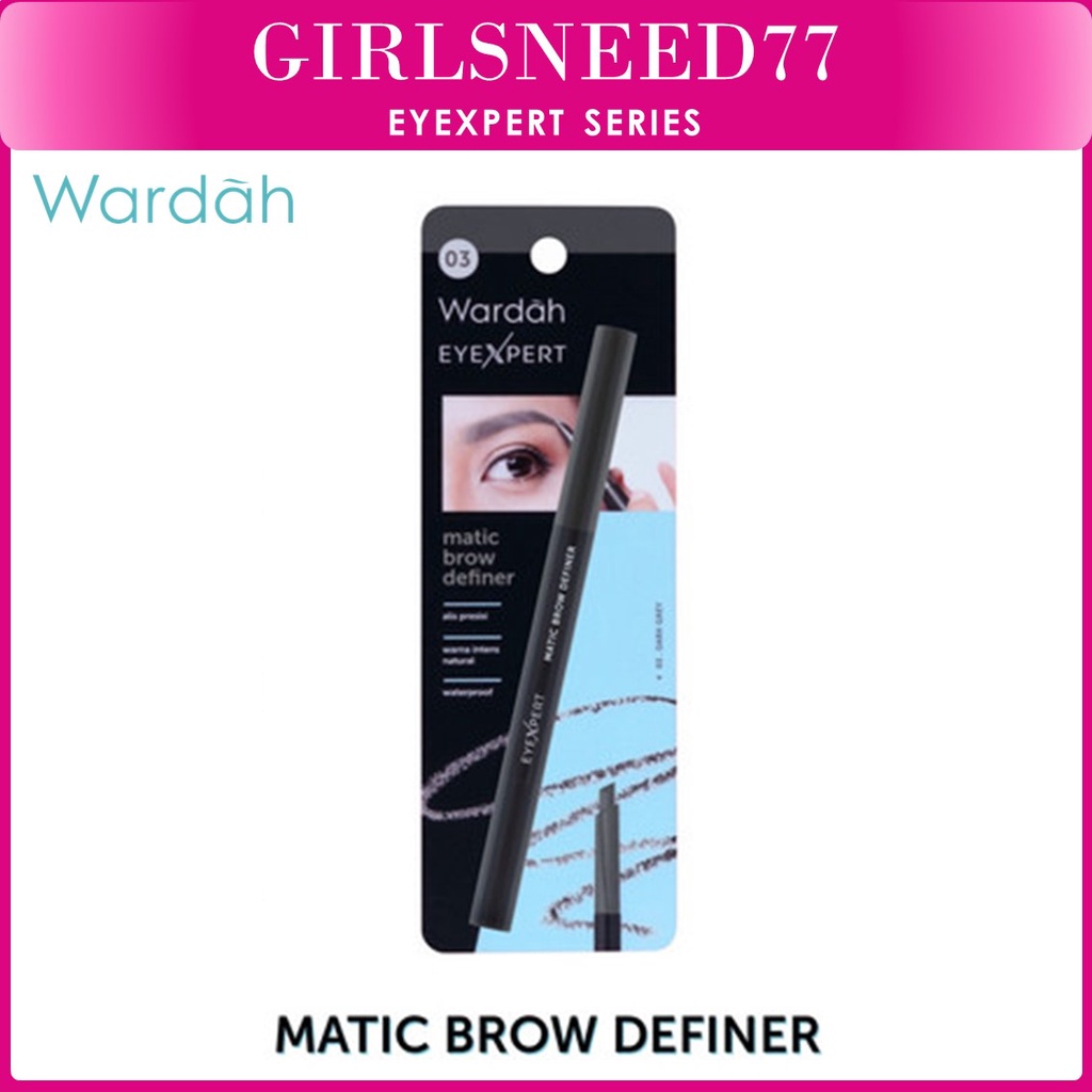 Wardah EyeXpert Matic Brow Definer 0.25 gr - Pensil Alis Anti Air dan Tahan Lama Girlsneed77 COD Bayar di Tempat Medan Beauty Cosmetics Skin Care Kosmetik Wajah Original BPOM Halal