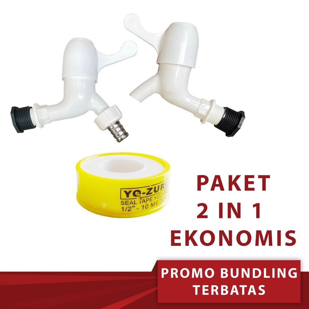 Bundling Harga Paket  Kran Pvc Yozuri dan Seal  Tape Yozuri  - Kran Air Plastik  Berkualitas Tahan L