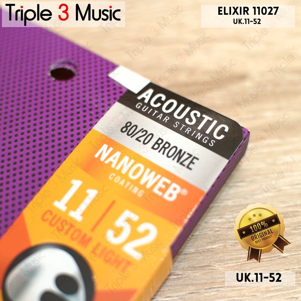 Elixir 11027 11-52 Nanoweb ORIGINAL Senar Gitar Akustik Strings