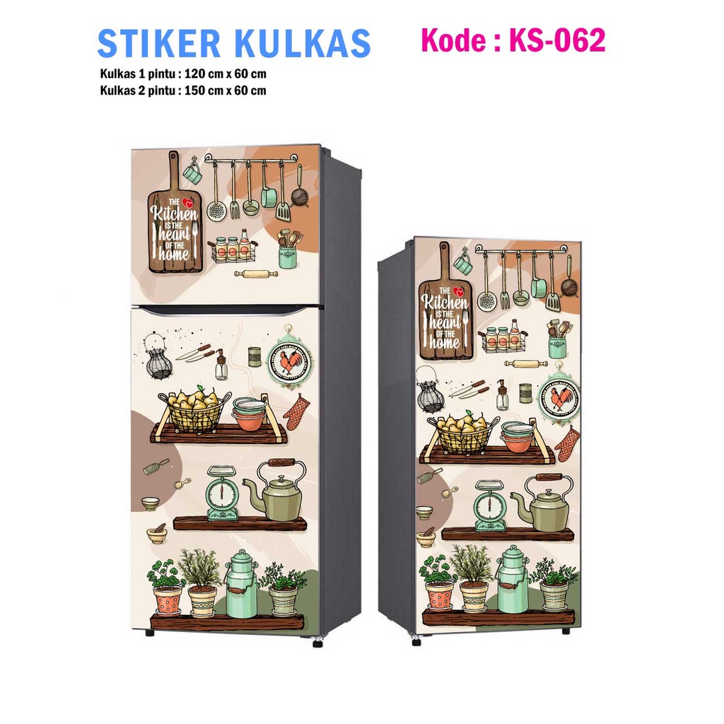 Sticker Kulkas 1 Pintu / Sticker Kulkas 2 Pintu / Wall Sticker / Stiker Kulkas Perlengkapan Dapur