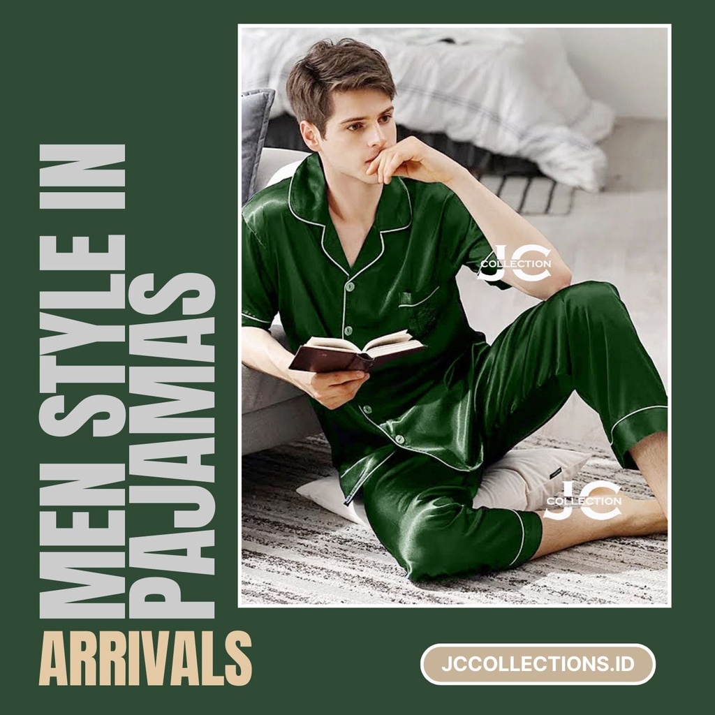 Baju Tidur Piyama Pria Jumbo CP - Piyama Satin Jumbo / Pajamas Big Size  -  JCCollections