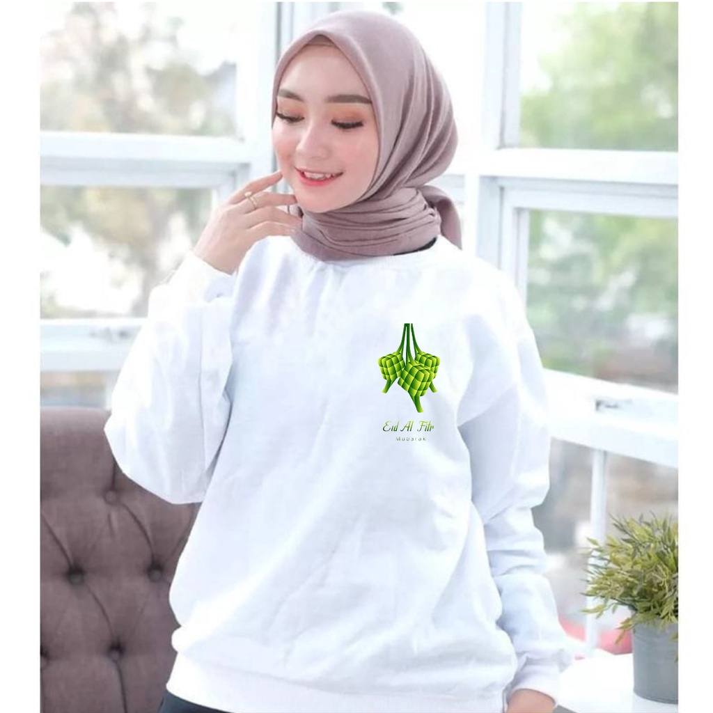 baju lengan panjang wanita logo ketupat edisi lebaran idul fitri / kaos distro keren trendy dan kekinian