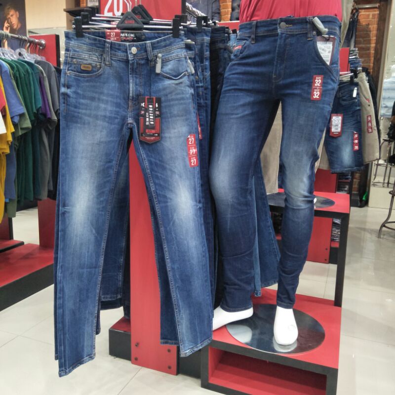 gabrielle celana panjang jeans pria motif sobek dan polos stretch slimfit