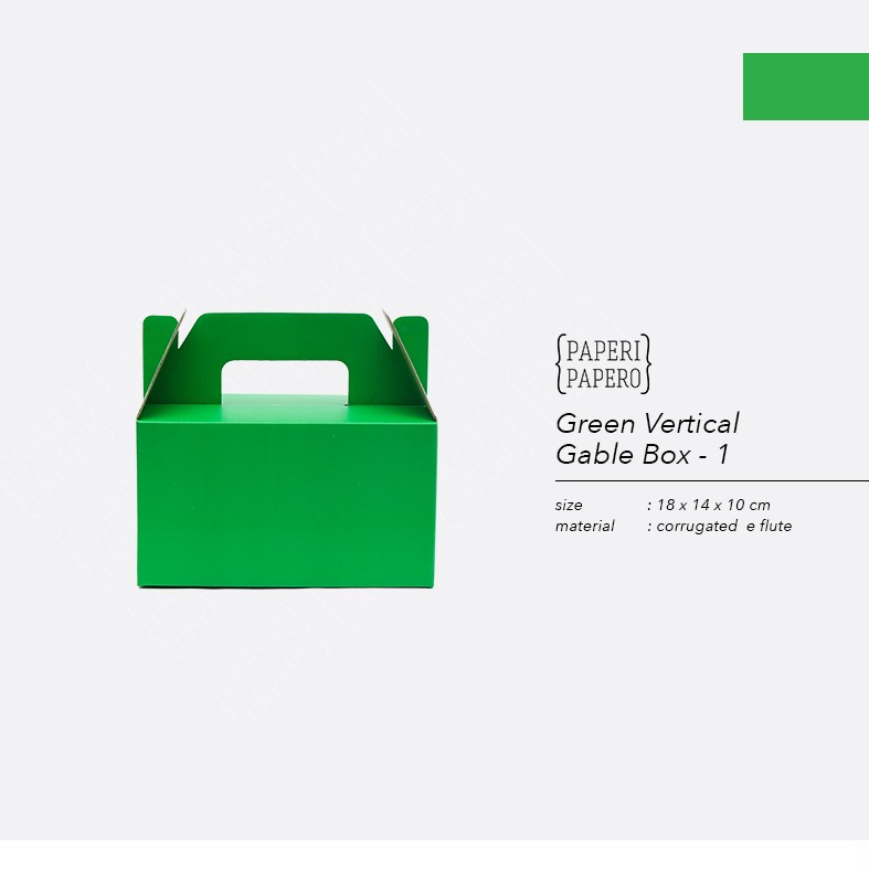 

Green Vertical Gable Box 1-Kotak Kardus Hampers Hijau (18x14x10 cm) - (1 pcs)