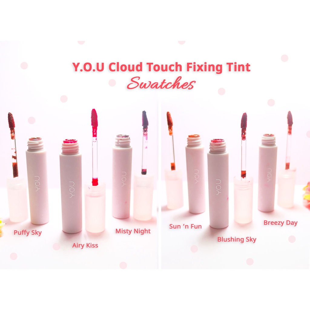 [BPOM][100% ORI&amp;READY]YOU Cloud Touch Fixing Lip Tint | Soft Velvet Finish Lip Stain | Korean Style Lipstik Bibir | Melembapkan Tahan Lama liptint with Ceramide