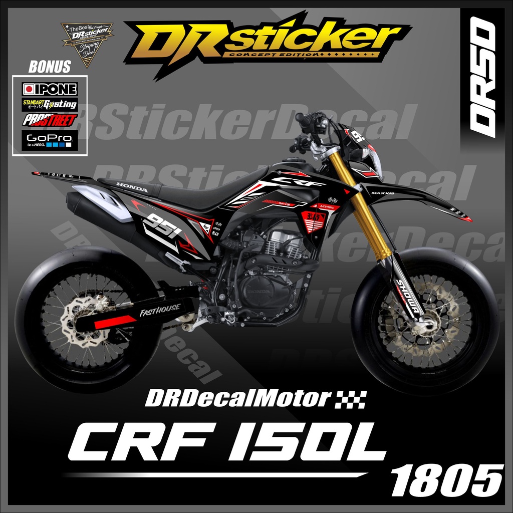 decal crf 150 l full body decal crf hologram desain logo racing fasthouse showa decal crf full body