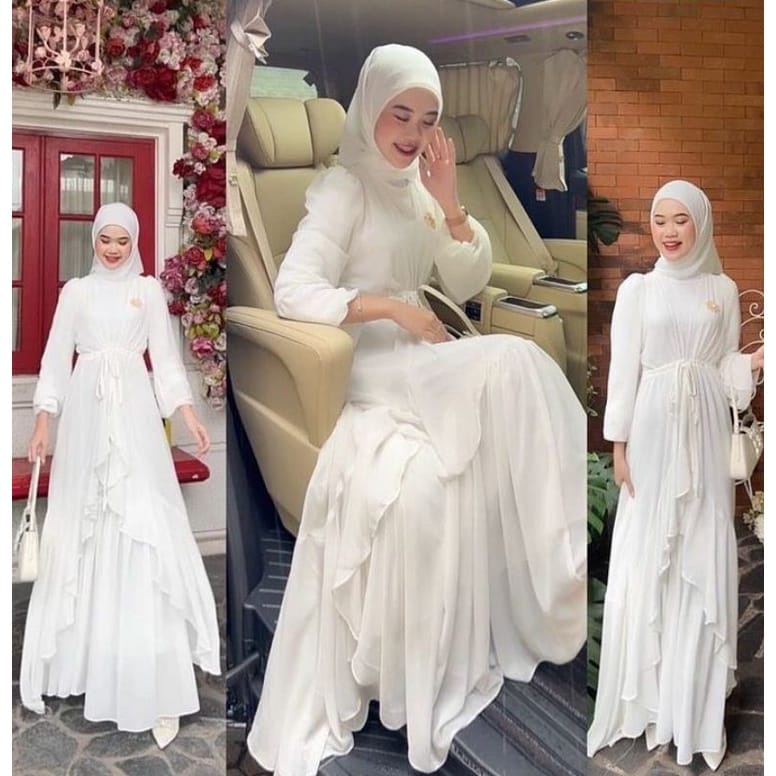 AIRIN DRESS OUTER + INNER PREMIUM GAMIS CERUTY BABYDOLL FULL FURING 3 LOOK