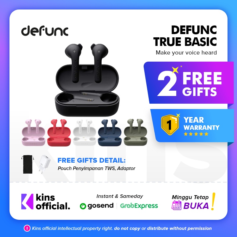 Defunc True Basic True Wireless Earbuds Earphone TWS Defunc