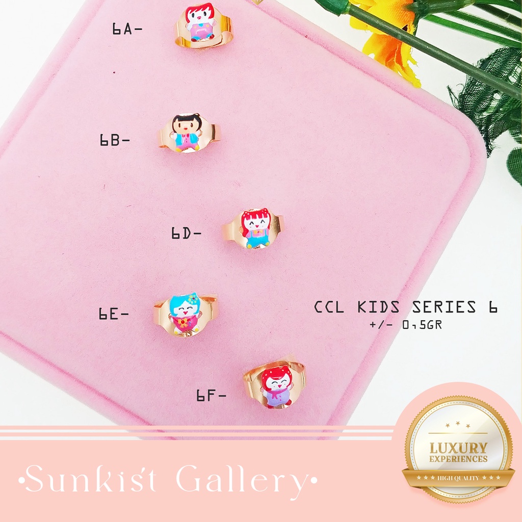 CINCIN ANAK EMAS ASLI KADAR 375/8KARAT DAN KADAR 300/6KARAT CINCIN MODEl BONEKA CINCIN EMAS ANAK CIN