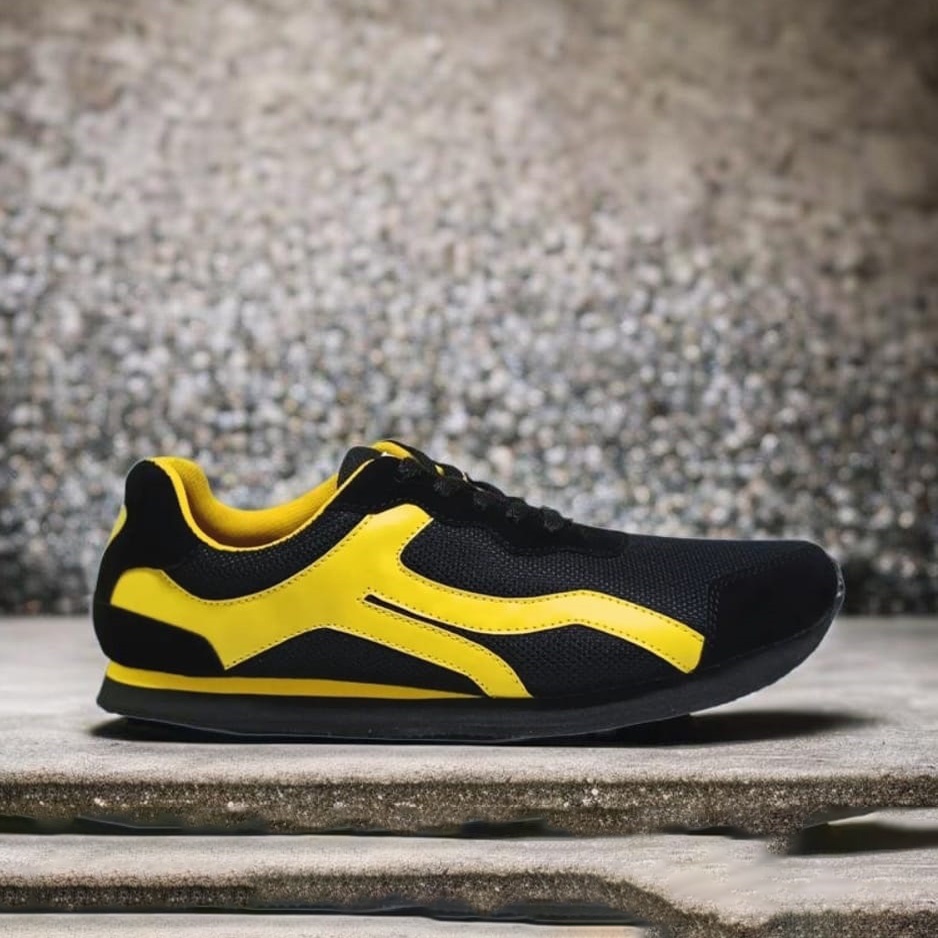 BISA COD | Sepatu Pria Tali Hitam Sneaker Casual-Sport-Dance Laki Laki Ukuran Besar-Kecil