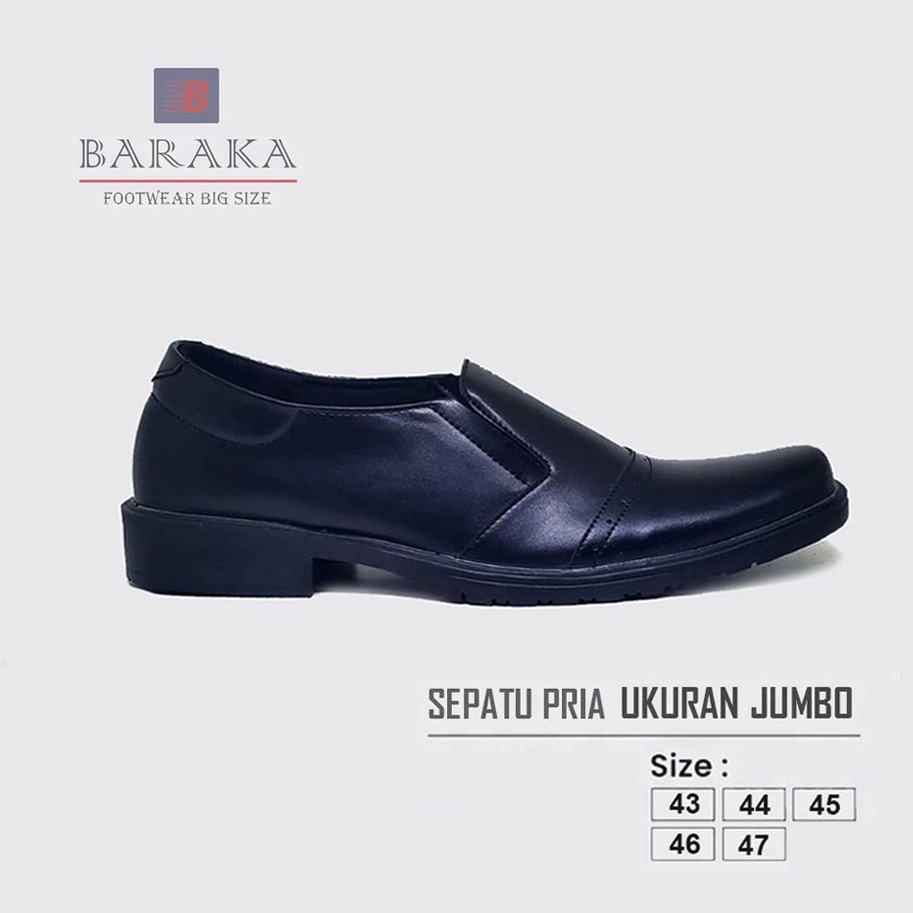 LEWISS X ZAGIB | Sepatu Pria Formal Full Black Big Size Pantofel Kantor Ukuran Jumbo 43-47