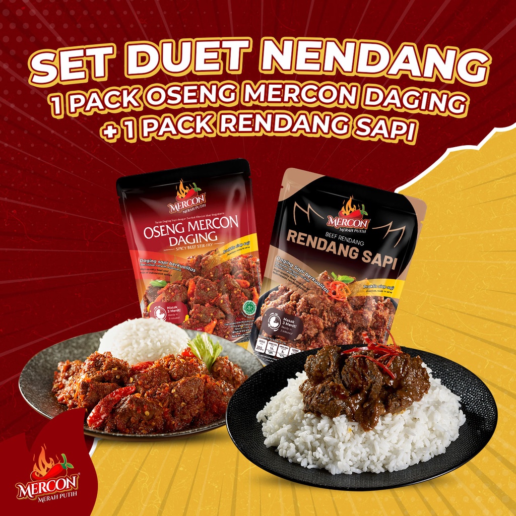 Jual Mercon Merah Putih Set Duet Nendang Ii Oseng Mercon Daging Rendang Sapi Shopee Indonesia