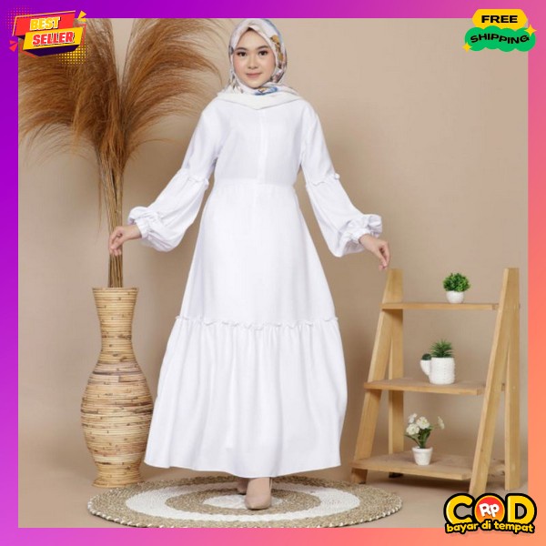 Bj Dreas Branded Bahan Tebal Baj Gamis Lengan Pnjng Murah Jubah Cewek Muslimah Pakean Dres Simpel El