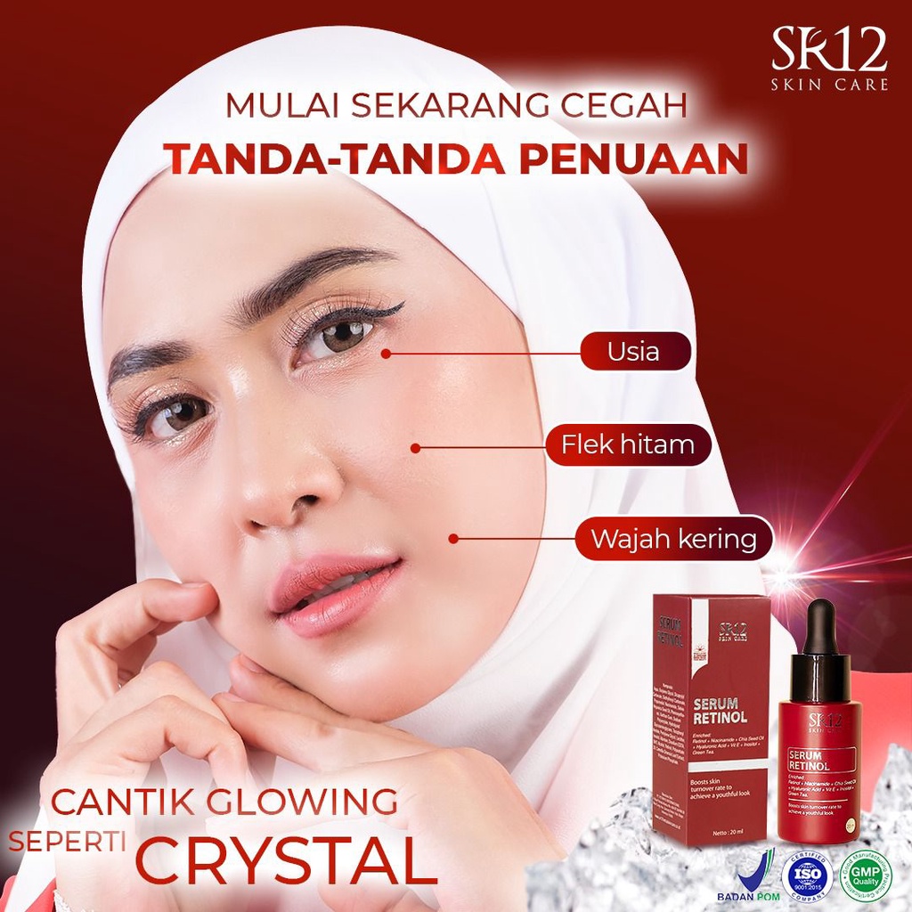 RETINOL SERUM SR12 / RETINOL 0,1% / ANTI AGING / MENCEGAH PENUAAN DINI / MENGATASI JERAWAT / MENCERAHKAN KULIT WAJAH