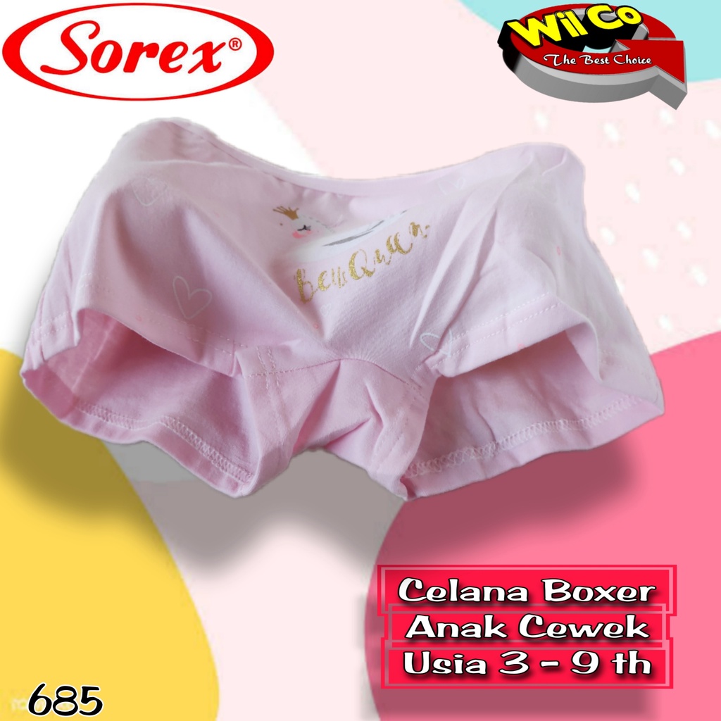 K685 - CELANA DALAM BOXER ANAK WANITA SOREX SIZE M - XL HARGA PER 1 PCS