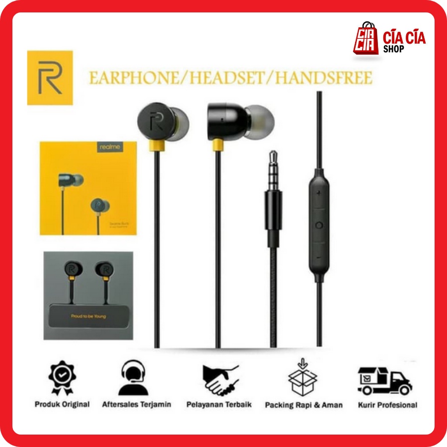 Earphone Realme Buds Original Headset Handsfree Realme Ori