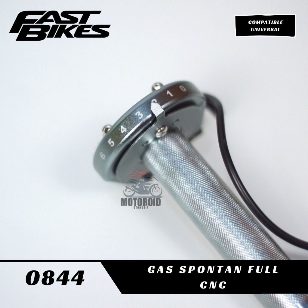 Gas Spontan Fastbikes Full Cnc 2 Kabel  L Universal Stelan Jarum 6 Pin Selongsong Kanan