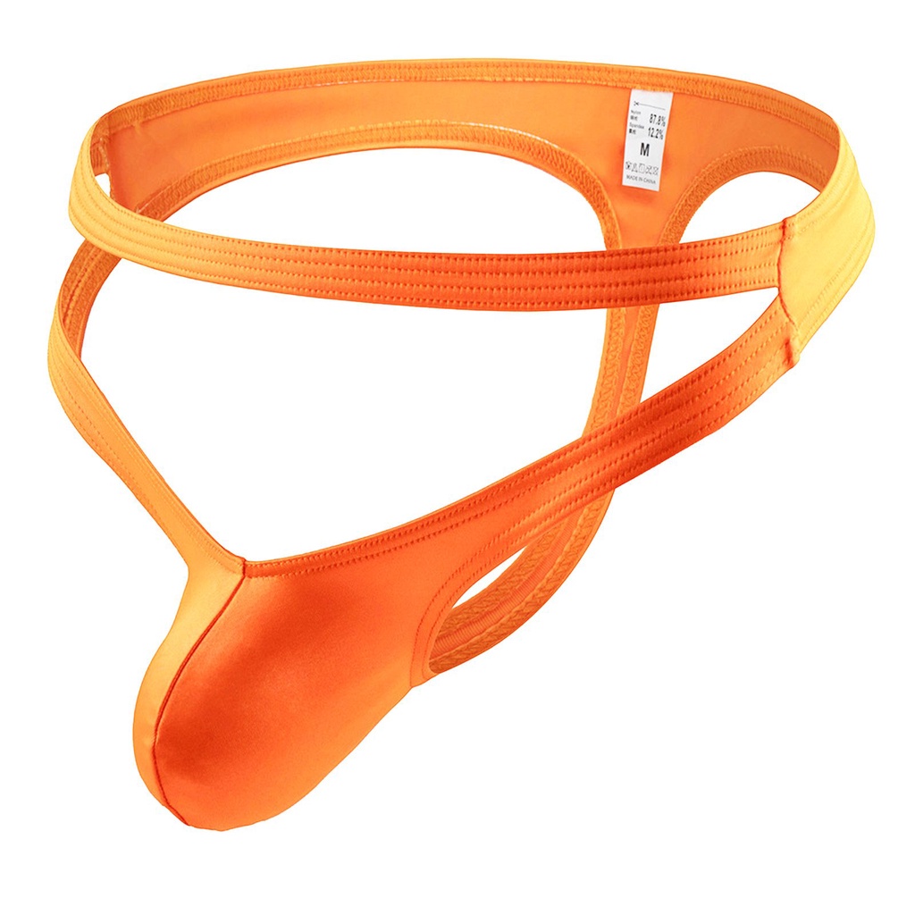 CLEVER-MENMODE Men Erotic Thong Underwear Sexy Shiny Satin G String Low Waist Mini Panties T-back Op