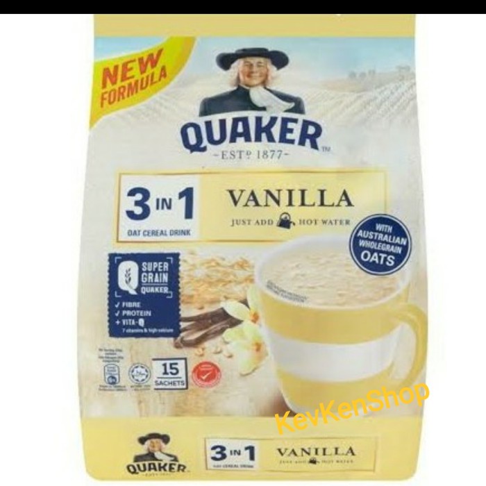 

[Ready Stock] QUAKER Oat Cereal 3in1 Malaysia 3 in 1 Sereal Instant Varian Rasa - Vanilla