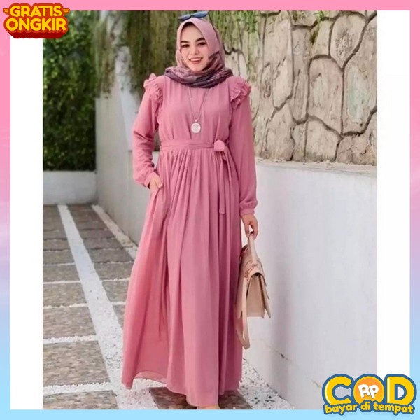 Baju Gamis Gamis Lebaran Wanita Perempuan Narenda Maxy Dress Mewah Gsmis Baju Muslimah Jumbo Premium