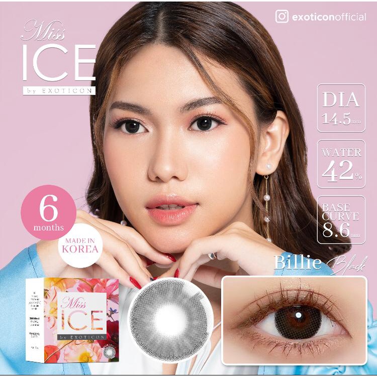 SOFTLENS X2 MISS ICE BILLIE BLACK ( MINUS 0.50 S,D -6.00 )