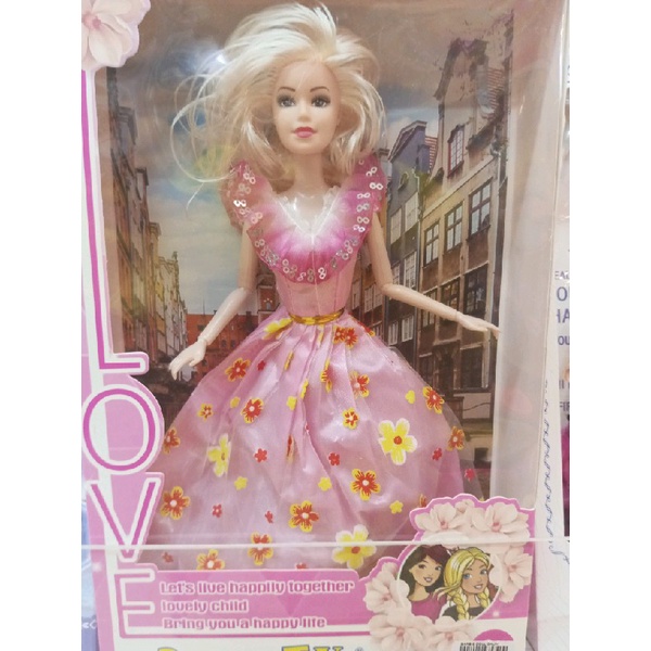 BARBIE DOLL GAUN BUNGA | LOVE