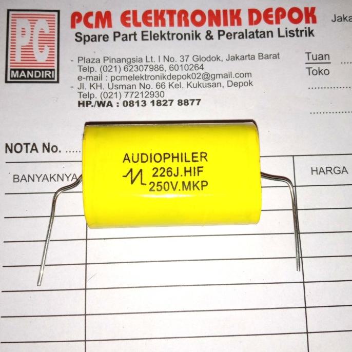 226 250 22uf 250v audio philer Audiophiler kapasitor Non Polar pcmelektrob9090 dijamin