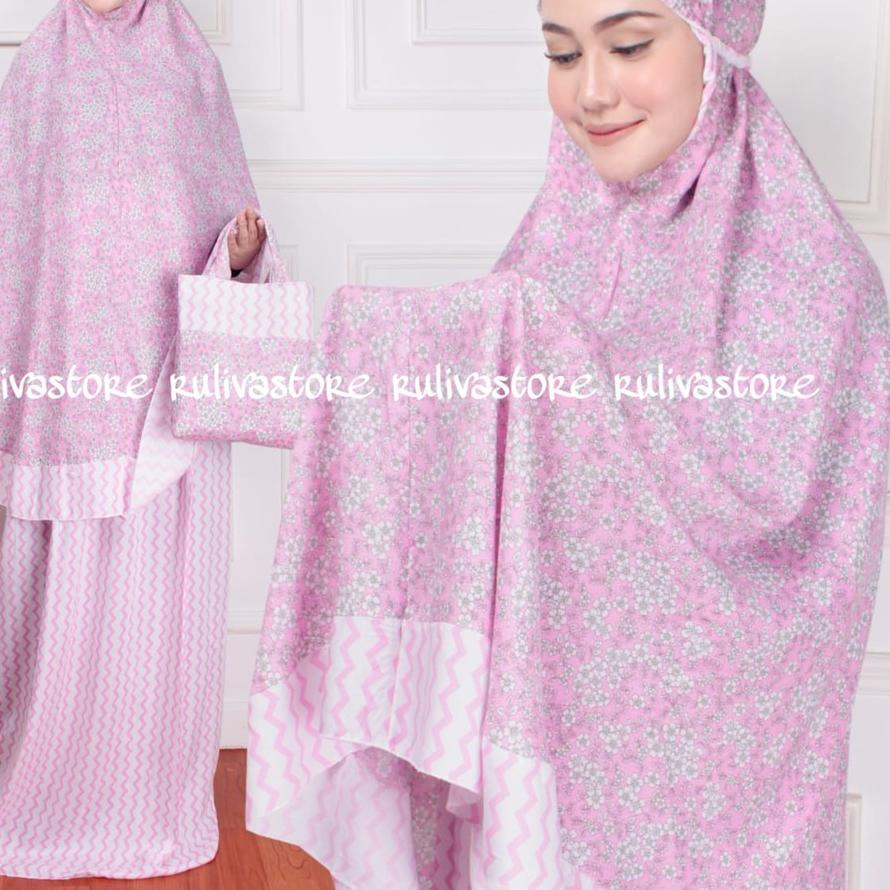 mukena rayon bali motif bunga sakura ziggy mukena dewasa adem termurah