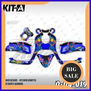 Decal Stiker Motor New Scoopy 2021 MOTIF STICH BIRU D-U4-019 1M4R23 sparepart