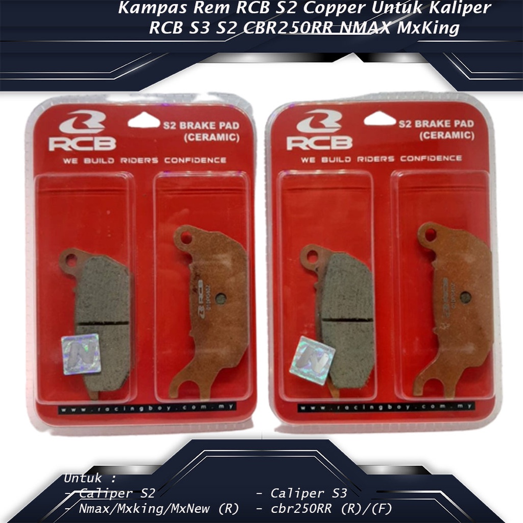 Kampas Rem RCB S2 Copper Untuk Kaliper RCB S3 S2 CBR250RR NMAX MxKing