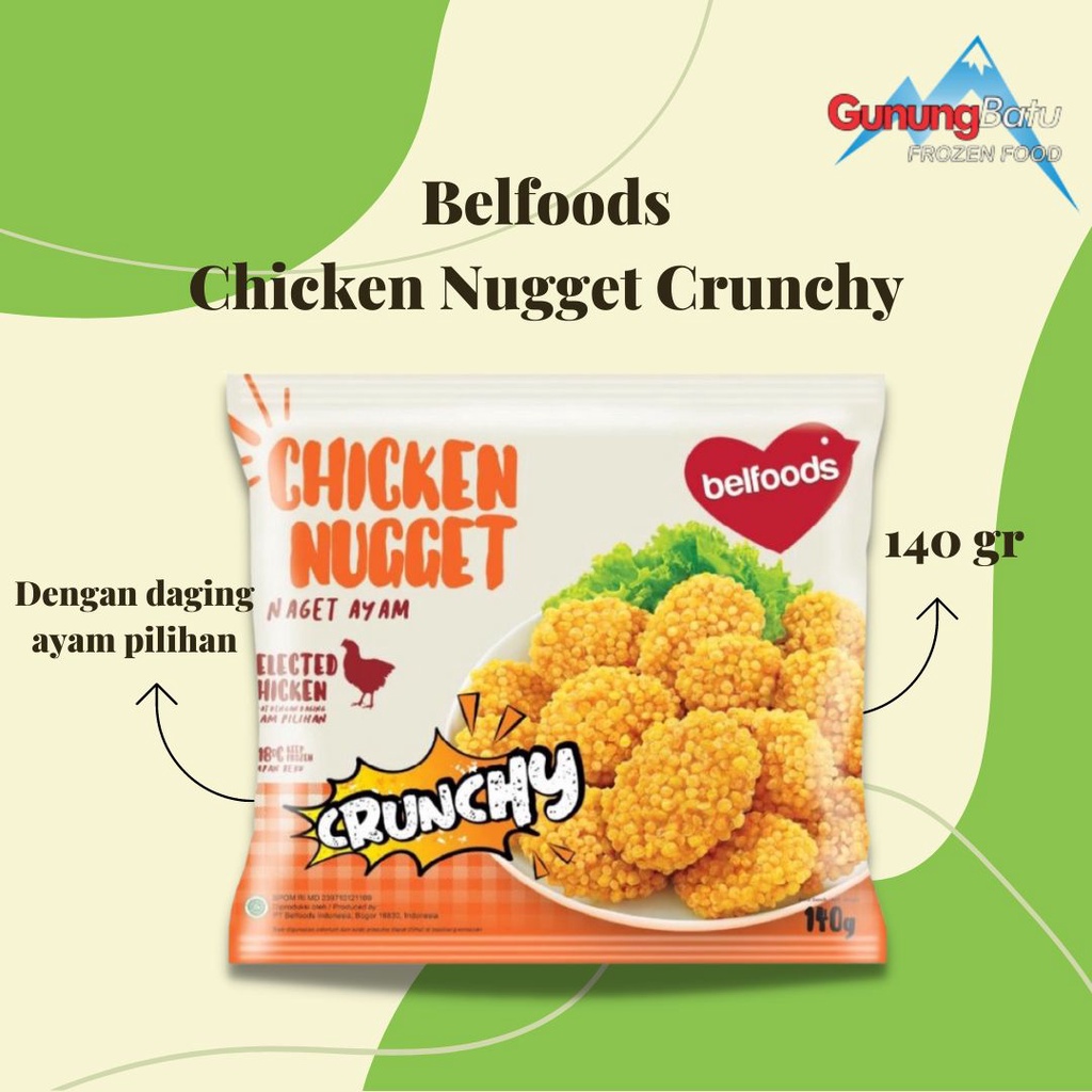 

BELFOODS CHICKEN NUGGET CRUNCHY 140 G