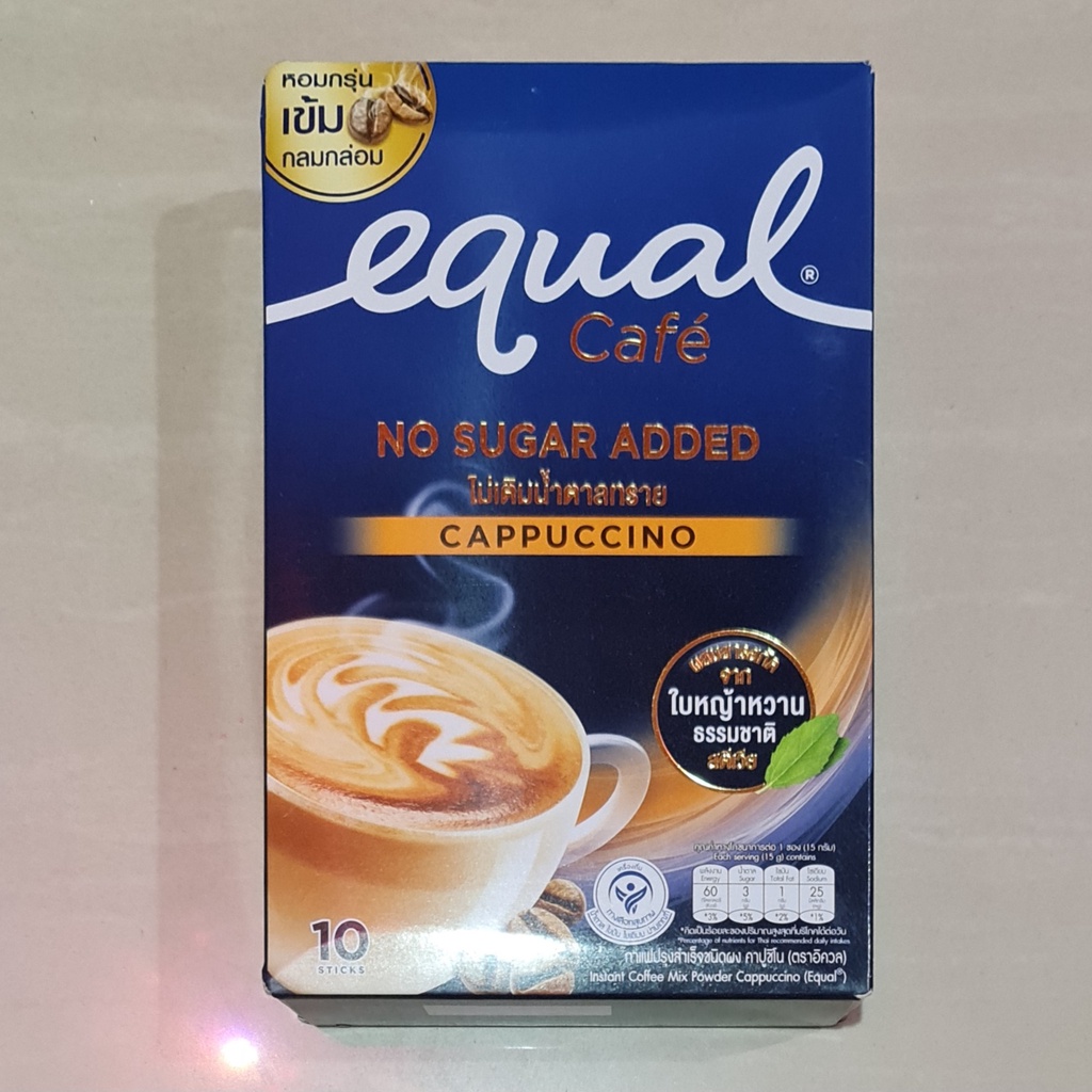 Equal Cafe Cappucino No Sugar Added With Natural Stevia 10 x 15 Gram