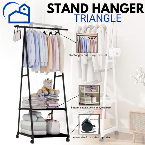 Gantungan Baju Stainless Single Lepas Pasang Single Stand Hanger Jualan M3L4 Terlaris Dinding Laundr