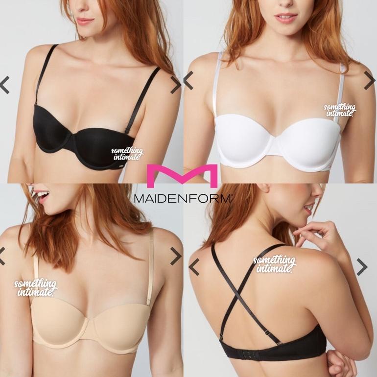 BEST SELLER Maidenform Matte Strapless Multiway Pushup Lift Gel Bra Black Nude White Bh Kemben Impor